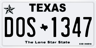 TX license plate DOS1347