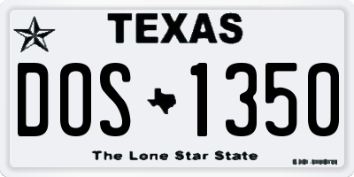 TX license plate DOS1350