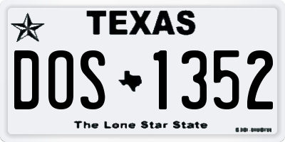 TX license plate DOS1352