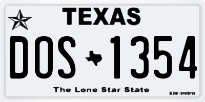 TX license plate DOS1354
