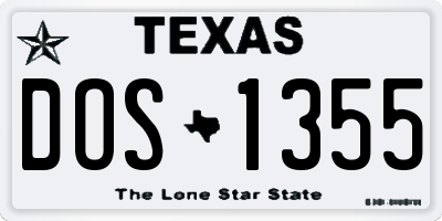 TX license plate DOS1355