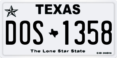 TX license plate DOS1358