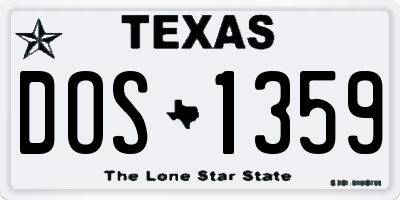 TX license plate DOS1359