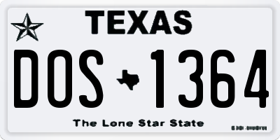 TX license plate DOS1364