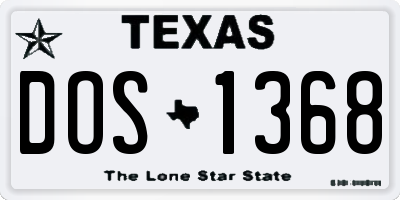 TX license plate DOS1368