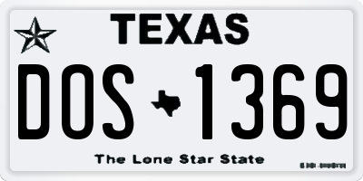 TX license plate DOS1369