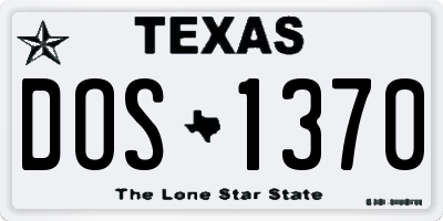TX license plate DOS1370