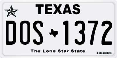 TX license plate DOS1372