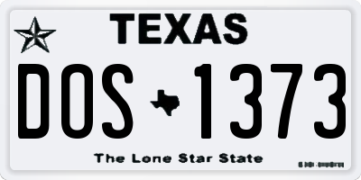 TX license plate DOS1373