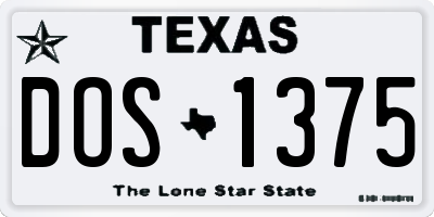 TX license plate DOS1375
