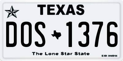TX license plate DOS1376