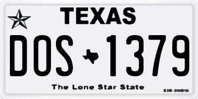 TX license plate DOS1379