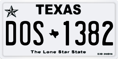 TX license plate DOS1382
