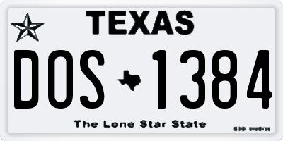 TX license plate DOS1384