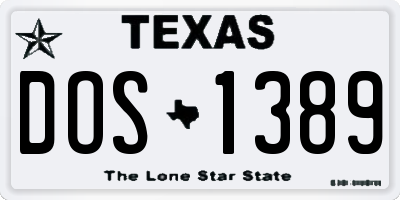 TX license plate DOS1389