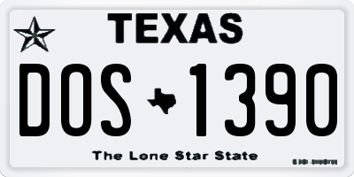 TX license plate DOS1390