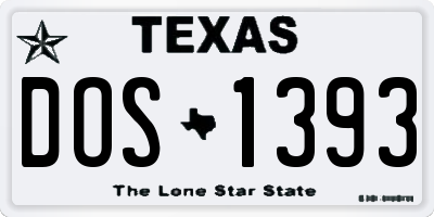TX license plate DOS1393