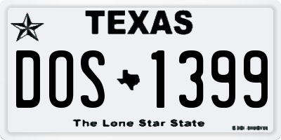 TX license plate DOS1399