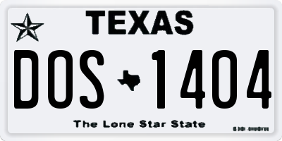 TX license plate DOS1404