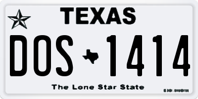 TX license plate DOS1414