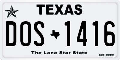 TX license plate DOS1416