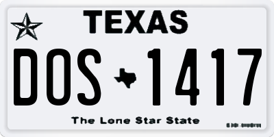 TX license plate DOS1417
