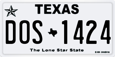 TX license plate DOS1424