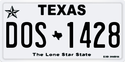 TX license plate DOS1428