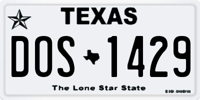 TX license plate DOS1429