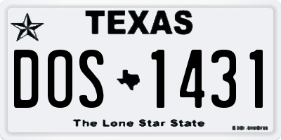 TX license plate DOS1431