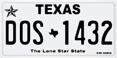TX license plate DOS1432