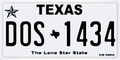 TX license plate DOS1434