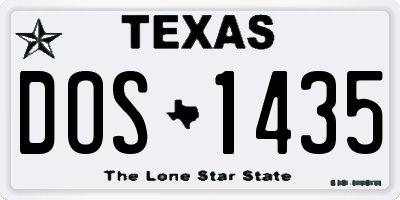 TX license plate DOS1435