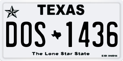 TX license plate DOS1436