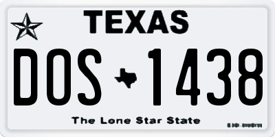 TX license plate DOS1438