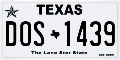 TX license plate DOS1439