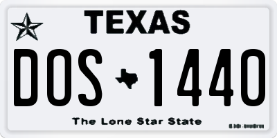 TX license plate DOS1440