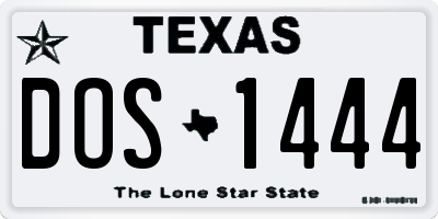 TX license plate DOS1444