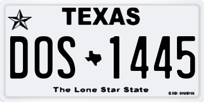 TX license plate DOS1445