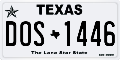 TX license plate DOS1446