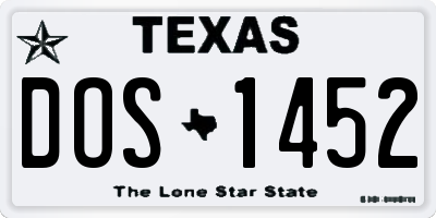 TX license plate DOS1452
