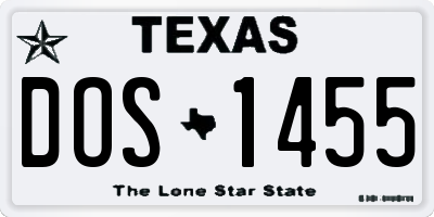 TX license plate DOS1455