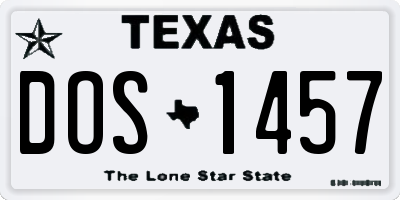 TX license plate DOS1457