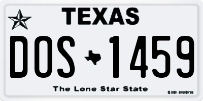 TX license plate DOS1459