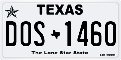 TX license plate DOS1460