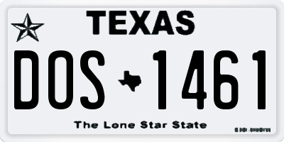 TX license plate DOS1461