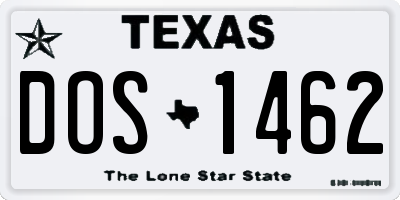 TX license plate DOS1462