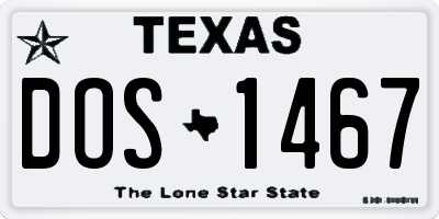 TX license plate DOS1467