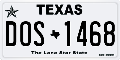 TX license plate DOS1468
