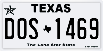 TX license plate DOS1469